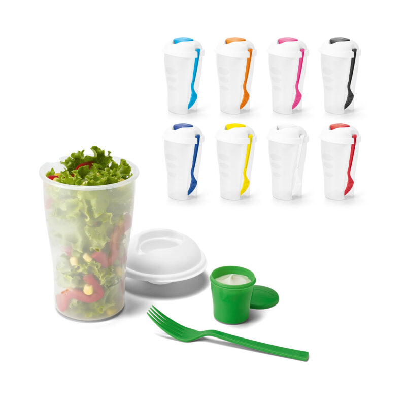 Copo para salada em PP com garfo e molheira 850 mL - Imagem 2