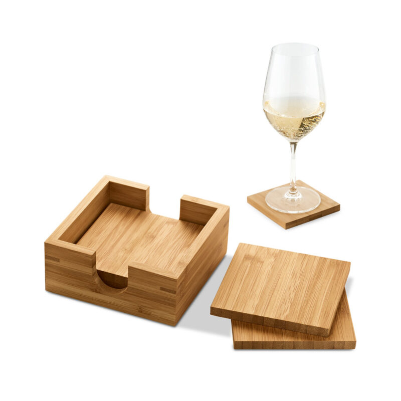 Kit de 4 porta copos em bambu - Imagem 2