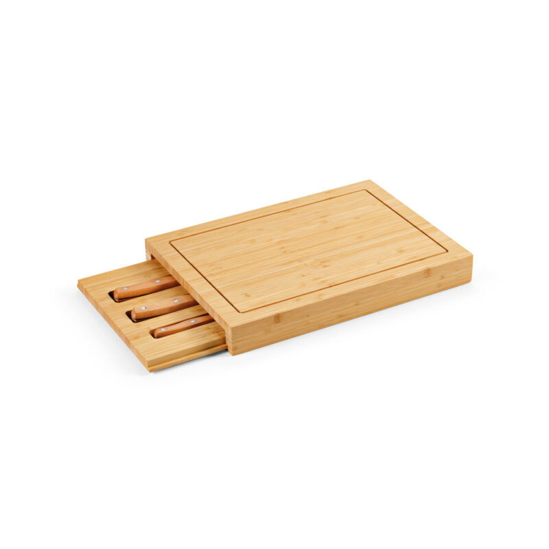 Conjunto de tábuas em bambu com 3 facas inclusas - Imagem 7