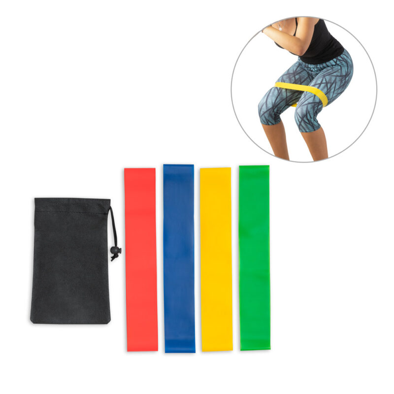 Conjunto de 4 bandas elásticas com bolsa de non-woven