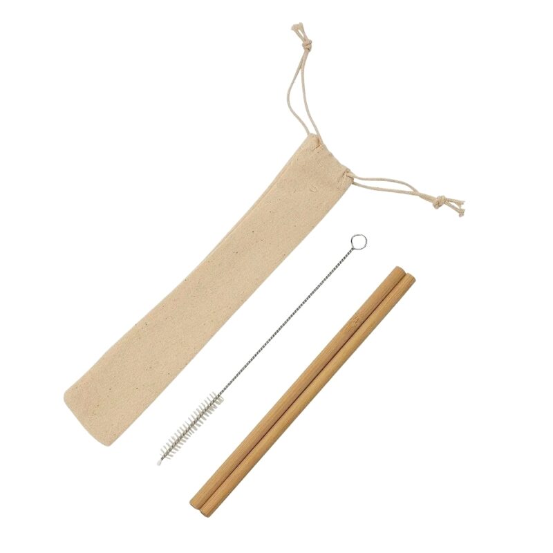 Kit Canudos de Bambu com Escova de Limpeza - Imagem 2