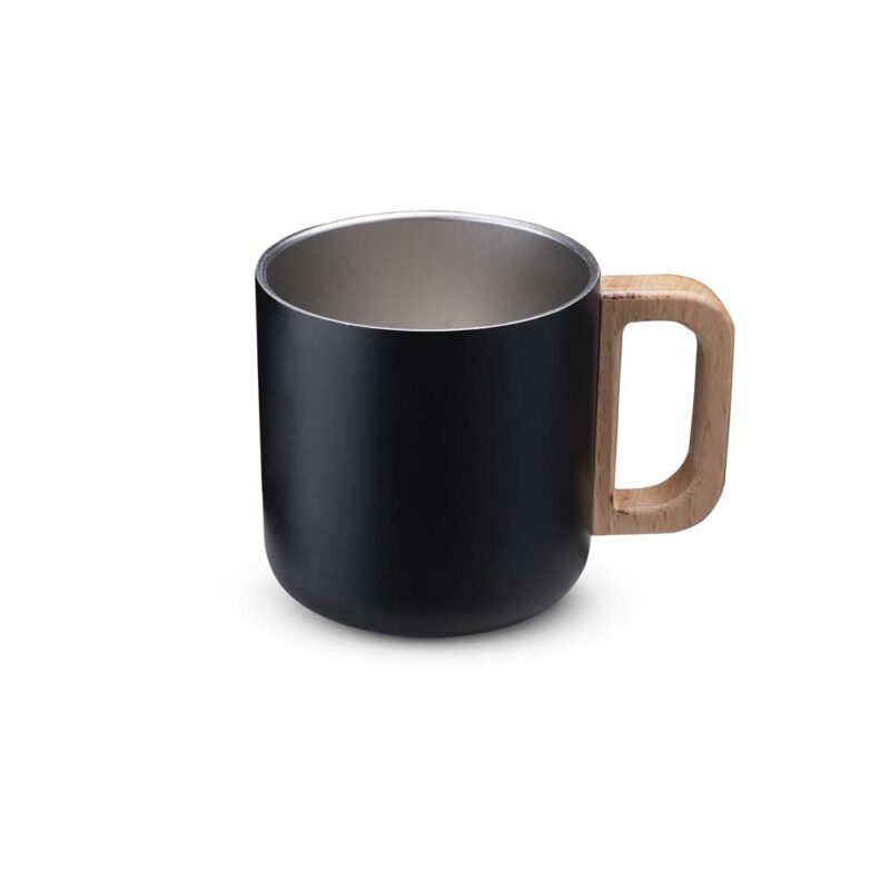 Caneca Térmica com Alça em Madeira - Imagem 2