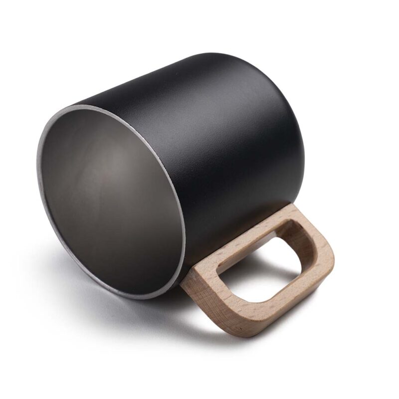Caneca Térmica com Alça em Madeira - Imagem 4