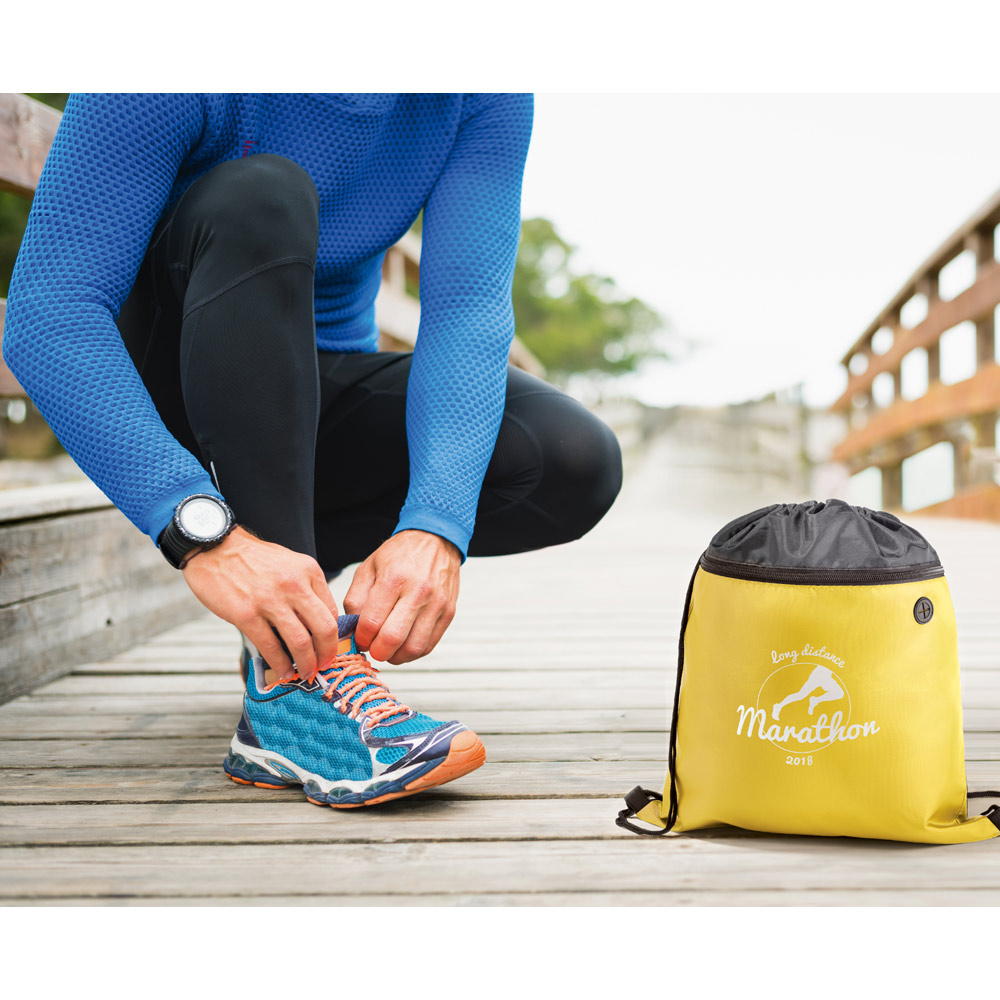 Saco tipo mochila em 210D com bolso frontal - Imagem 3