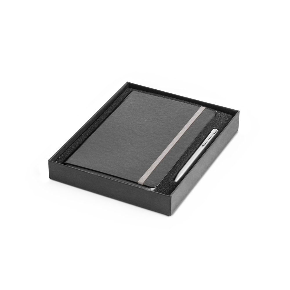 Kit de caderno e esferográfica. Caderno com 160 páginas pautadas e esferográfica com escrita em azul - Imagem 3