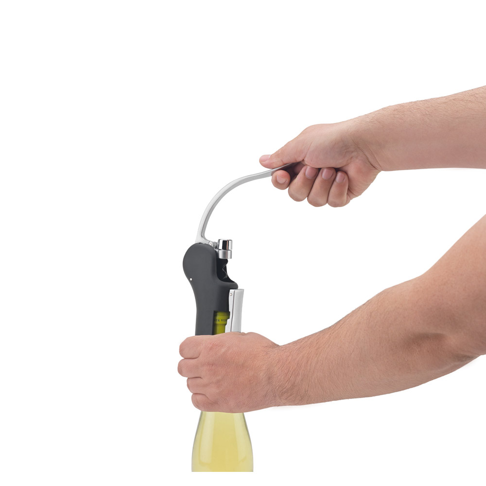 Saca-rolhas em ABS e zinco com alavanca automática para abertura fácil - Imagem 3